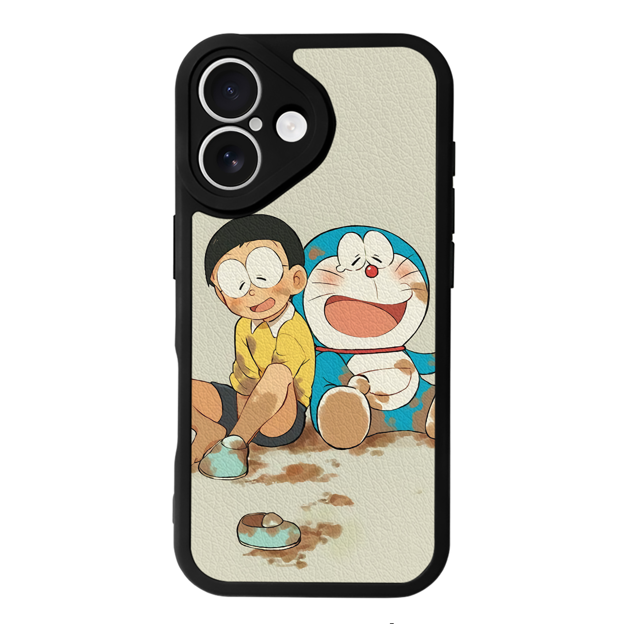 （画像用） ドラえもん Doraemon 【iPhone 16シリーズ対応】シリコンスマホケース（レザー調） 材質：シリコン